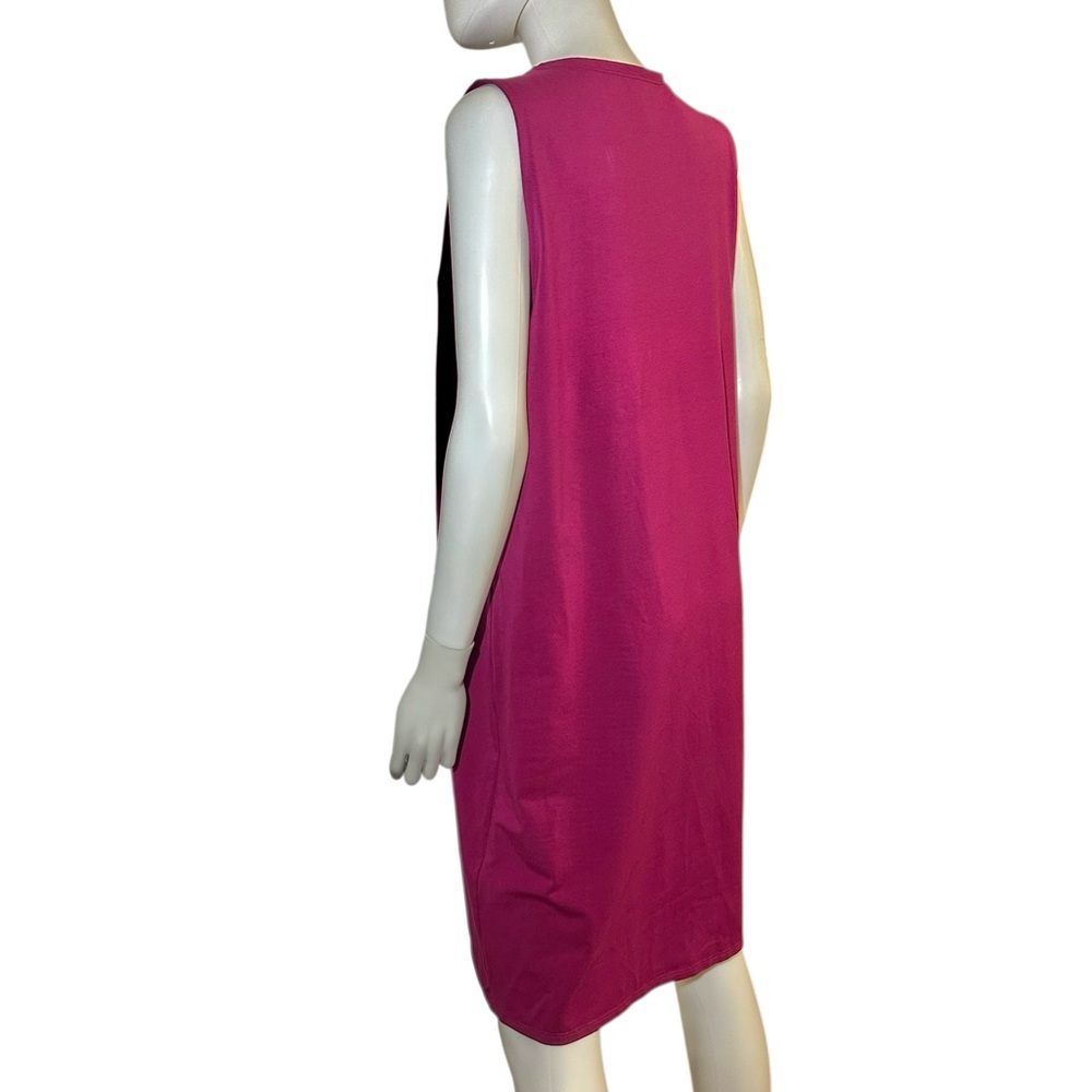 Eileen Fisher - Sleeveless Organic Cotton Dress in Berry - Picture 6 of 8